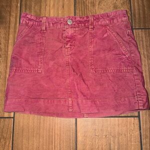 Maroon corduroy mini skirt